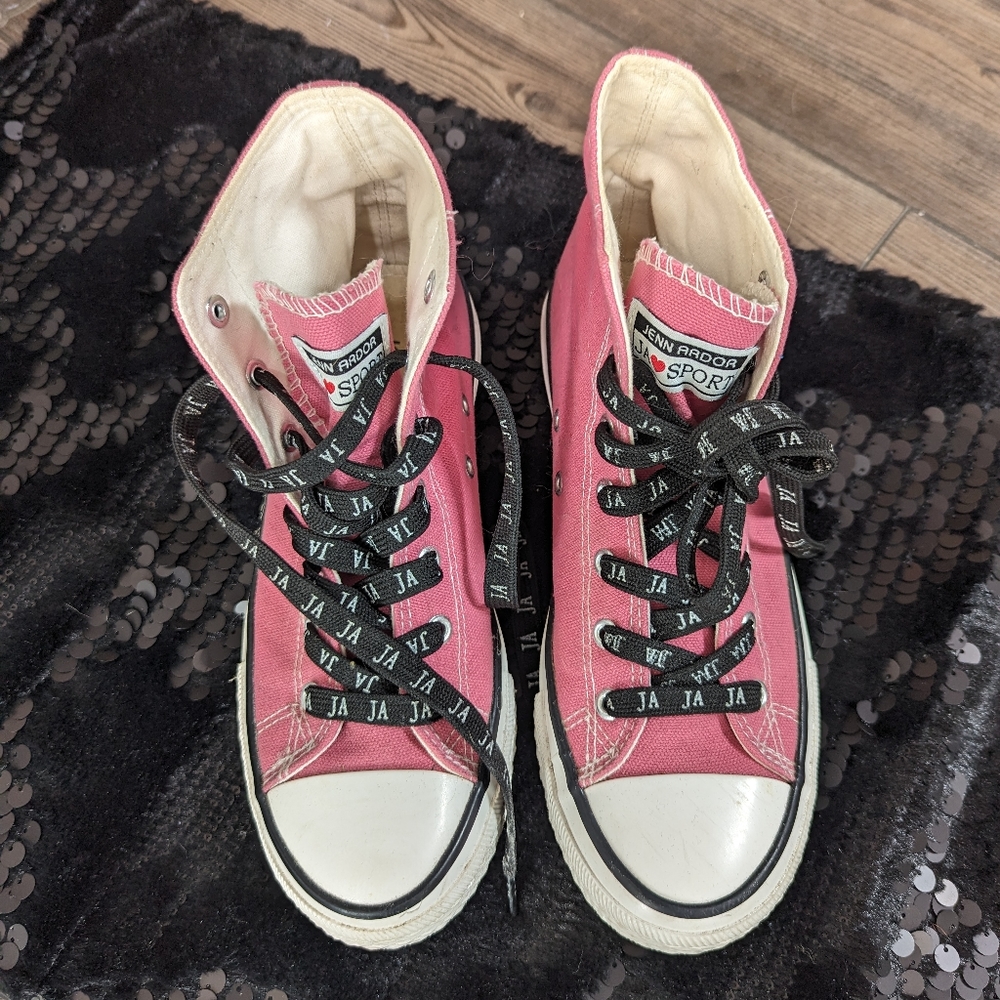 Pink Converse Style Sneakers